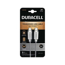 Duracell punottu latauskaapeli USB-C to USB-C 1m (2 väriä)