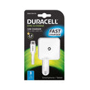 Duracell USB-A seinälaturi 2,4A + microUSB-kaapeli 1m
