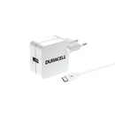 Duracell USB-A seinälaturi 2,4A + microUSB-kaapeli 1m