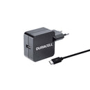 Duracell USB-A seinälaturi 2,4A + microUSB-kaapeli 1m